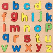 Jogo de encaixe Alfabeto Educativo vogais pedagógico Letras coloridas Montessoriano - LETRAS MINÚSCULAS - Visão 3