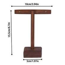 Black Walnut Jewelry Stand With T-Bar, Large Capacity Creative Jewelry Display And Storage Organizer For Rings, Earrings, Necklaces - Multicolor - View 11