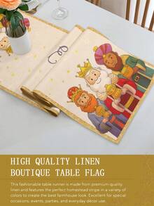1pc Three Wise Men, Three Magi, Three Kings And Star, Multiple Sizes Available, Table Runner, Table Decoration, Table Cloth, Home Decor, Dining Table Decor, Fireplace Mantel Scarf, Glass Door Window Curtain, Entryway Decor - Multicolor - View 9