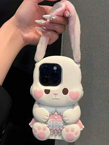 卡哇伊 3D 兔子硅胶手机壳带毛绒耳朵适用于 17/17pro/7air/17PROMAX/16/16PRO/16PLUS/16PROMAX/15/15PRO/15PLUS/15PROMAX/14PROMAX/14/14PRO/14PLUS/13/13PRO/13PROMAX/12/12PRO/12PROMAX/11/11PRO/11PROMAX/XS/XR/XSMAX/7PLUS/8PLUS/7G/8G/6G/6PLUS/iPhone12 Mini/iPhone13 Mini-可爱卡通保护套，送给女朋友的完美礼物 - 彩色 - 查看 5