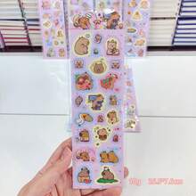 Neues Capybara Holografisches Aufkleberset, Cartoon Kugelfisch Material, Studentennotizblock Dekorationsaufkleber