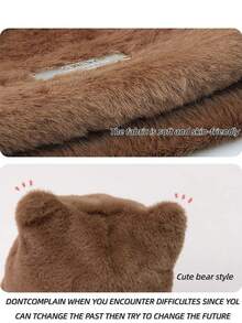 秋冬保暖套装：可爱猫耳毛绒帽+半指手套，甜美风格保暖两件套配饰，冬季保暖帽，情人节礼物