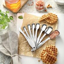 - Juego de cucharas medidoras de metal de acero inoxidable resistente para o lquido, se adapta a tarros de especias, juego de incluye nivelador - Juego de 13 - 1 paquete - Ver 4