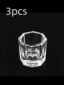 1/2/3/12 pezzi Coppetta per unghie in vetro cristallo, piatto per liquido acrilico, ciotola trasparente, contenitore per polvere, contenitore per liquido acrilico per unghie e scatola in vetro, accessori per decorazione unghie