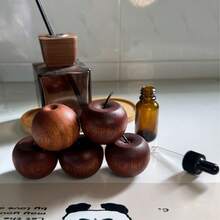 5Pcs Natural Apple-Shaped Diffuser - Solid Wood Essential Oil Diffuser, Battery-Free, Long-Lasting Fragrance For Home & Car, Ideal For Holiday Decorations & Gift Giving, Christmas Gift Idea| Natural L Wood Design| Durable Wooden Diffuser, Essential Oil Diffuser, Perfume Bottle Empty, Perfume Bottle Top, - Multicolor - View 10
