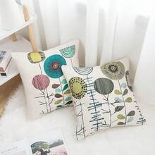 Juego de 4 Fundas para Cojines de Lino, 45 x 45 Fundas de Cojines,Fundas Cojines Decorativa,para sofá, Cama, hogar, Coche, decoración de Interiores (Estilo D) - Estilo E - Ver 8
