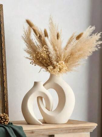 2 st. kreativa parvaser för heminredning, kombination av stora och medelstora inomhusbordsprydnader, lämpliga för inomhusdekoration, kan användas under fyra årstider, storleken är liten, så läs igenom innan du köper