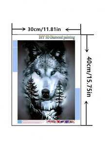 1pc DIY Diamond Painting - Wolf, Full Drill, Home Decor, 11.8*15.7in/30*40cm