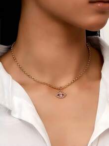 1pc Women's Simple & Fashionable Bow Pendant Necklace, Suitable For Daily Wear, Banquets, Parties, As Decorative Accessory, And An Ideal Gift For Holidays