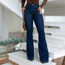 PREMIUM FLARE PANTS - Rửa tối - Xem 5