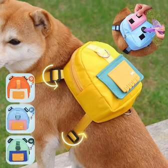 1PC Pet Backpack Cartoon Dog Bag Outdoor Travel Waterproof Dog Small Backpack Pet Supplies,Dog Accessories,Puppy Stuff,Dog Accessories