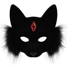 1pc Halloween Masquerade Party Animal Half Face Mask, Fox Mask Costume Prop