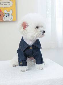 PETCIRCLE 1PC Pet Clothes Small Dog Puppy Outdoor Windproof Cute Pet Collar With Leash Buckle Sun Coat - Blue - View 4