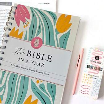 1 件 A5 圣经版本 52 周圣经套装圣经学习指南用于圣经学习记录和存储标记高品质圣经套装适合作为节日礼物
