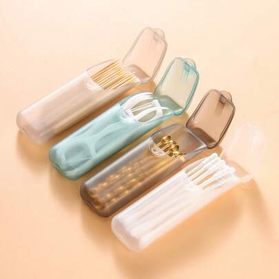 Toothpick And Dental Floss Storage Case, Portable Mini Storage Box Made Of Pp, Small Accessory Organizer, Compact Travel Storage Container.