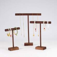 Jewelry Display Stand, Necklace Bracelet Holder Organizer, Minimalist Cylindrical Wooden Rack