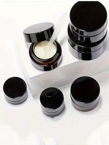 1/5/10 buc borcane cosmetice din sticlă chihlimbar cu capace, recipiente reîncărcabile de dimensiuni de călătorie pentru creme și loțiuni, sticle portabile rezistente la lumină pentru depozitarea cremei de ochi/cremei de față, recipient gol etanș, borcan cosmetic reîncărcabil, borcan rotund sigilat, potrivit pentru depozitarea cremei de față, loțiunii, pudrei de talc, loțiunii de corp, fondului de ten