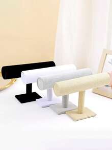 1pc Velvet Bracelet/Watch Display Stand, Jewelry Organizer Rack For Necklaces, Bracelets, Pendants, Fashionable Women Desk Storage, Valentine's Day Gift