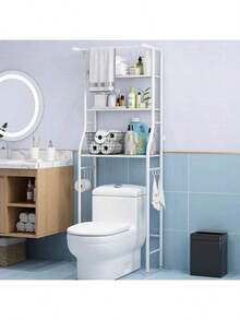 A Punch-Free Bathroom Toilet Storage Rack Floor-Standing Toilet Rack Storage Rack - White - View 2