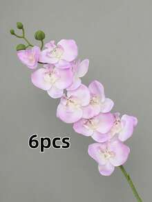 1 株人造兰花，9 株栩栩如生的大型蝴蝶兰茎，经典风格人造兰花插花，装饰丝绸蝴蝶兰，客厅家居装饰人造花枝，酒店婚礼插花 - 淺紫色 - 查看 6