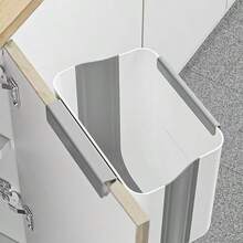 1pc Foldable Trash Can, Wall-Mounted Without Drilling Holes For Home Use, Large-Mouth Kitchen Trash Can With Large Capacity And Multi-Functional Design - Multicolor - View 5