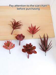 6 Stücke künstliche Plastik Sukkulenten Pflanzen & Töpfe DIY Deko, Hotel/Heim Garten Plastik Sukkulenten Dekoration, farbbeständige Plastik Sukkulenten DIY Grünpflanzendekoration