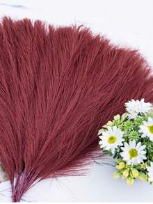 5 قطع/10 قطع عشب صناعي من الخيزران الأنيق بطول 43 سم، مصنوع من قماش بولي إستر ناعم وسريع الجفاف، قابل للثني والاسترداد، مناسب لديكور الربيع وعيد الحب والطراز الشمالي الحديث والأسلوب البوهيمي، يمكن استخدامه لديكور المنزل والمزهريات والأعراس والحفلات وغرف المعيشة والطعام والنوم وديكور عيد الميلاد - عنابي اللون - مشاهدة 4