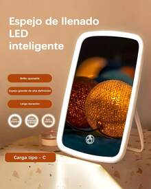 Espejo Maquillaje, Espejo de Viaje,Espejo Cosmético con Luz LED Ajustable, Plegable y Recargable USB, 3 Modos de Brillo, Interruptor Táctil, Portátil con Diseño Compacto - 1 - Ver 4