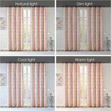 Cortina de ventana con diseño inteligente Raina, estampado metálico de bloqueo total, panel de cortina con ojales, aislante térmico, bloqueador de luz para dormitorio, sala de estar y residencia, 50x84, gris/plata - Rubor/Dorado - Ver 7