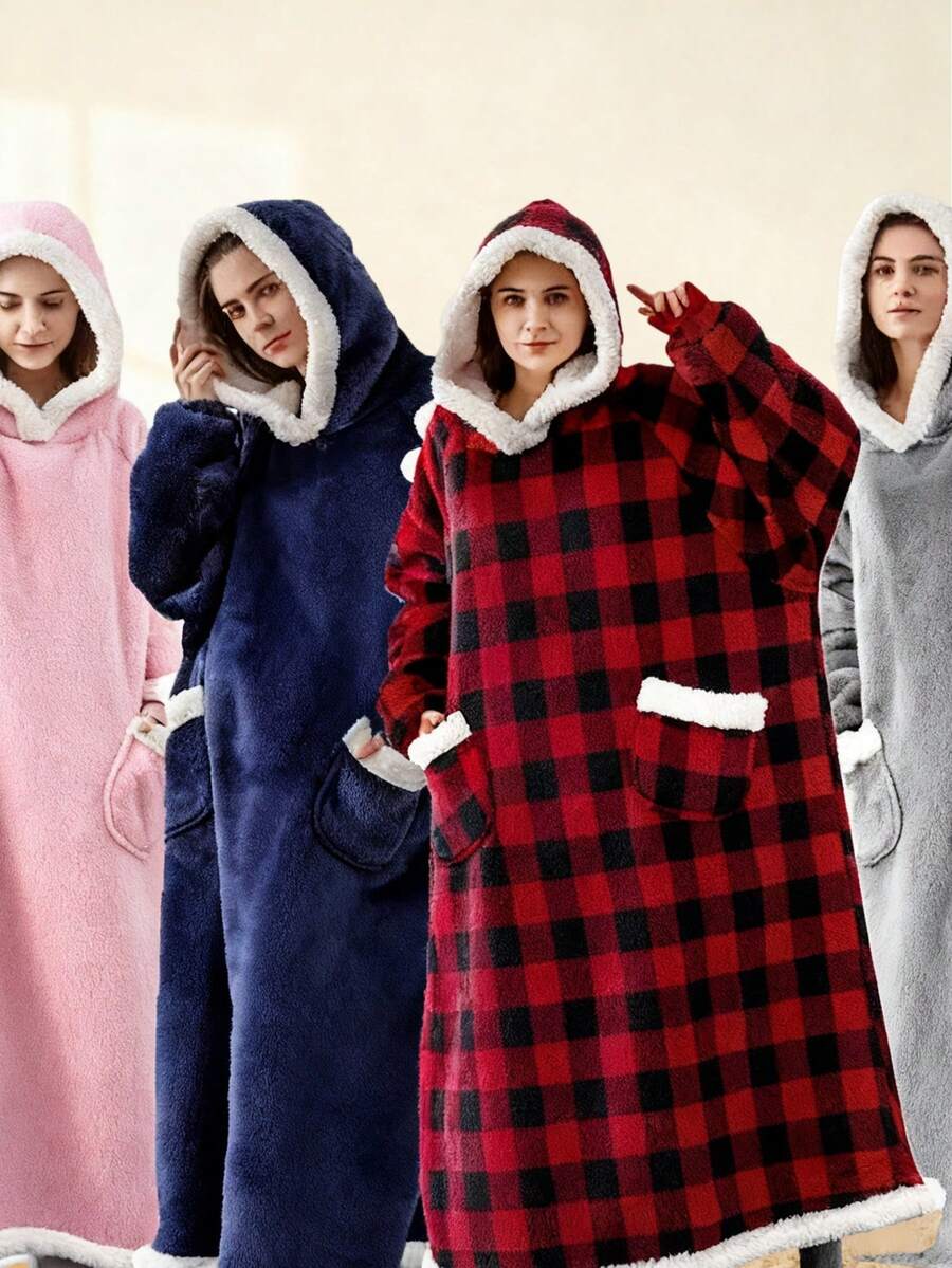 Bộ 3 món chăn mặc được cỡ lớn có tay áo - Kiểu dáng hiện đại, có thể giặt máy, áo nỉ có mũ trùm đầu unisex, chất liệu flannel ấm áp, rất cần thiết cho Giáng sinh, có thể dùng làm đồ ngủ, ấm áp và chắn gió, thiết kế flannel ấm áp, lý tưởng cho mùa thu, trang trí nhà cửa, tiệc tùng và quà tặng Giáng sinh. Trang trí Giáng sinh, Giáng sinh, Trang trí nhà cửa Giáng sinh, Trang trí nhà cửa Giáng sinh