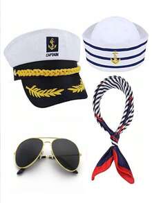 1 Peça Boné de Marinheiro, Fantasia de Marinheiro, Boné de Capitão, Fantasia de Marinheiro, Boné de Capitão para Homens, Uniforme de Marinheiro, Acessório Perfeito para Festa com Tema Náutico, Traje Essencial de Estilo Vintage para Festa de Homens