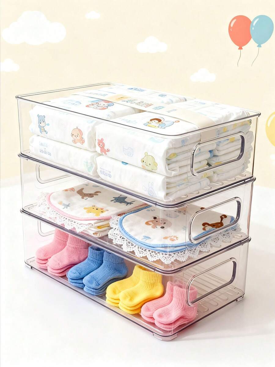Stapelbare transparente Kunststoff-Aufbewahrungsboxen - multifunktionale platzsparende Behälter, geeignet für Küche, Bad, Schlafzimmer, Wohnzimmer und Büro, ideal für Heimorganisation und offene Aufbewahrungslösungen.