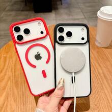 【よく売れる】6色マグネットスナップリング  i Phoneケース Apple i Phone 13/14/15/16/17 17pro max17 Air Pro Max Plus用 - スリムアクリルオープンデザイン、全体衝撃吸収保護、クリエイティブミニマリストスタイル - グリーン - チェックする 5