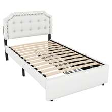 Beds - Light Beige + MDF + 90cm*200cm - View 8