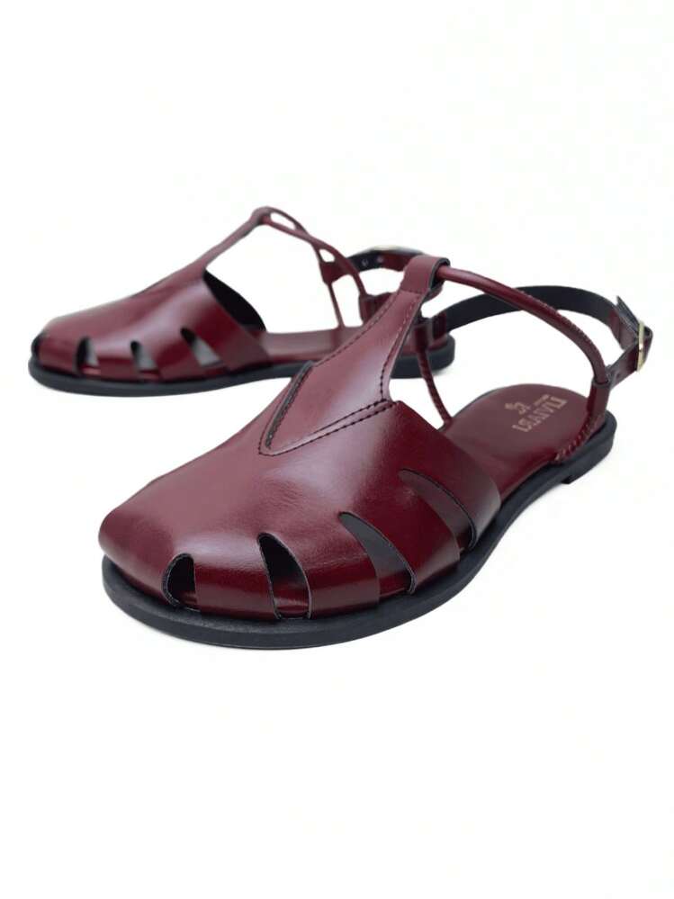 Women's Flat Sandals, Comfortable Luxury, Fashionable Flat Sandals With Buckle Ref. 1015/10 - Màu Tím - Xem 2