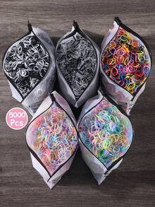 2000/4000 peças de elásticos de cabelo femininos de 0,47 polegadas para laços de cabelo, pequenos mini elásticos, grandes prendedores de rabo de cavalo para tranças, cordas de cabelo, acessórios de cabelo para uso diário, elásticos de cabelo