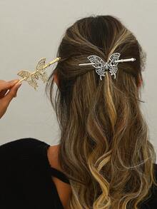 Nuovo accessorio per capelli fatto a mano, vintage, con farfalla cava e fiore, fermaglio per capelli, spilla per capelli da sposa, accessorio per chignon, fermagli per capelli