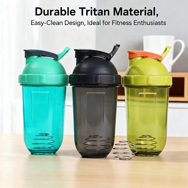 1pcPlastic Shaker Cup For Protein Powder, Smoothies, Sports Water Bottle For Running And Fitness
