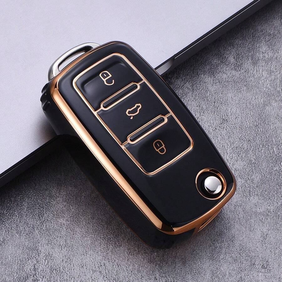 Car Key Fob Cover Protector, Suitable For Magotan, Golf 4/3/5/6, MK6, Passat B5/B6/B8/B7, Touran, Bora, Tiguan, Jetta, Lamando, Octavia, Anti-Drop Anti-Dust Key Holder - Single Pack - View 1