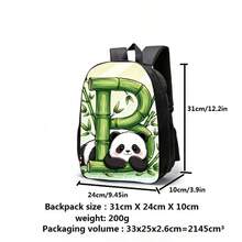 Cartoon Panda Backpack, Cute Minimalist Backpack, Lightweight 12-Inch Single Layer Backpack, Unisex Casual Daypack, Portable Travel Bag