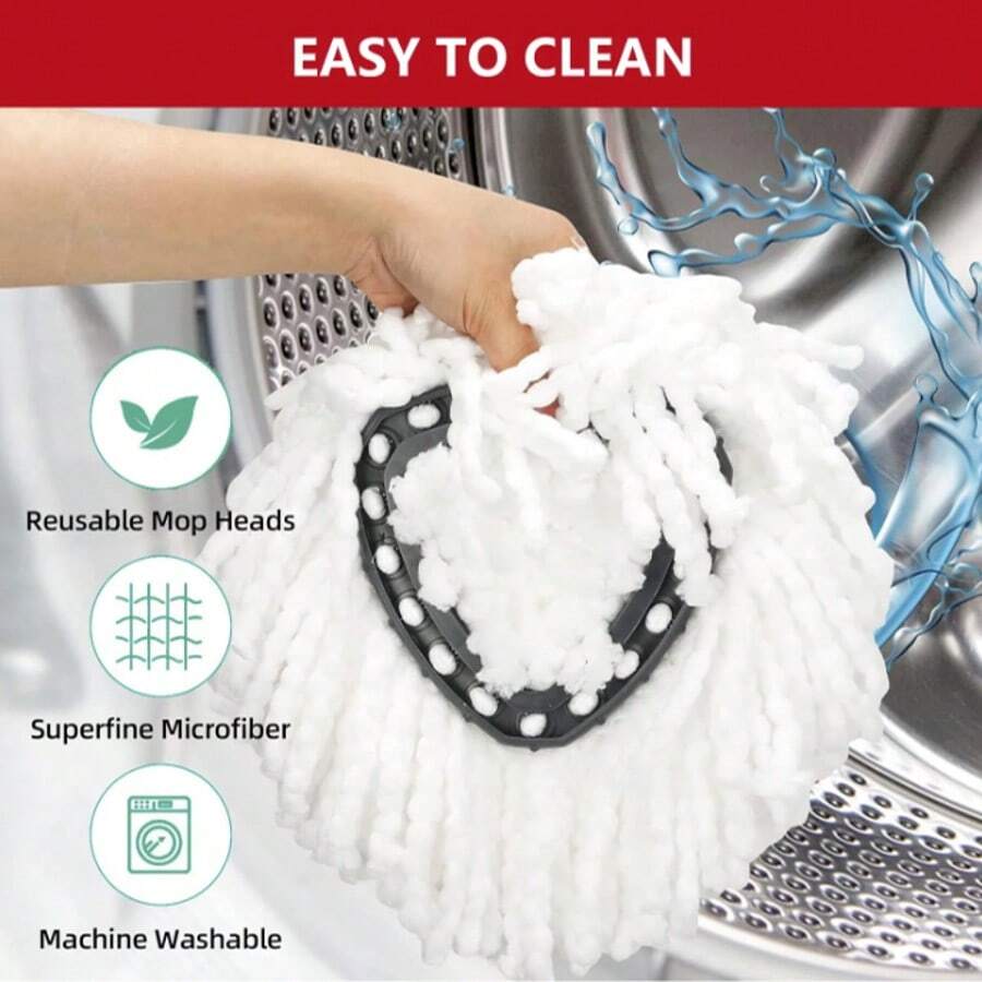 Mop Replace Head 3 Pack For O-Cedar EasyWring 1 Tank System - 白色 - 查看 1