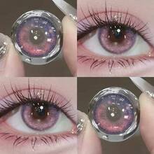 JeweLens 1 Cặp kính áp tròng màu, con ngươi lấp lánh, mặt nạ trang điểm cosplay làm đẹp mắt - Hồng - Xem 5