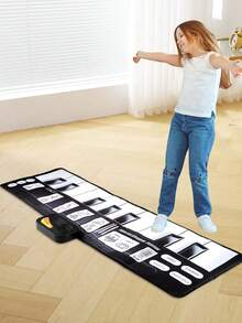 1 pezzo Tappetino musicale per pianoforte per bambini, tappeto elettronico multifonzione per gioco di batteria con i piedi, regolazione del volume, riproduce suoni di animali diversi, 6 modalità strumentali, tappetino per pianoforte impermeabile, tappeto da ballo musicale, regalo di Natale per bambini e bambine, adatto per interazione genitore-figlio in casa, richiede 3 batterie AA (non incluse)