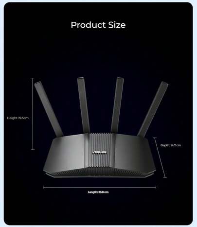 ASUS راوتر ألعاب ASUS RT-BE82U WiFi7، راوتر منزلي لاسلكي مع 5 منافذ 2.5 جيجابت، راوتر ذكي مجموعة WiFi7 للمنزل بالكامل، AiMesh متعدد الوحدات، 6500 ميجابت في الثانية