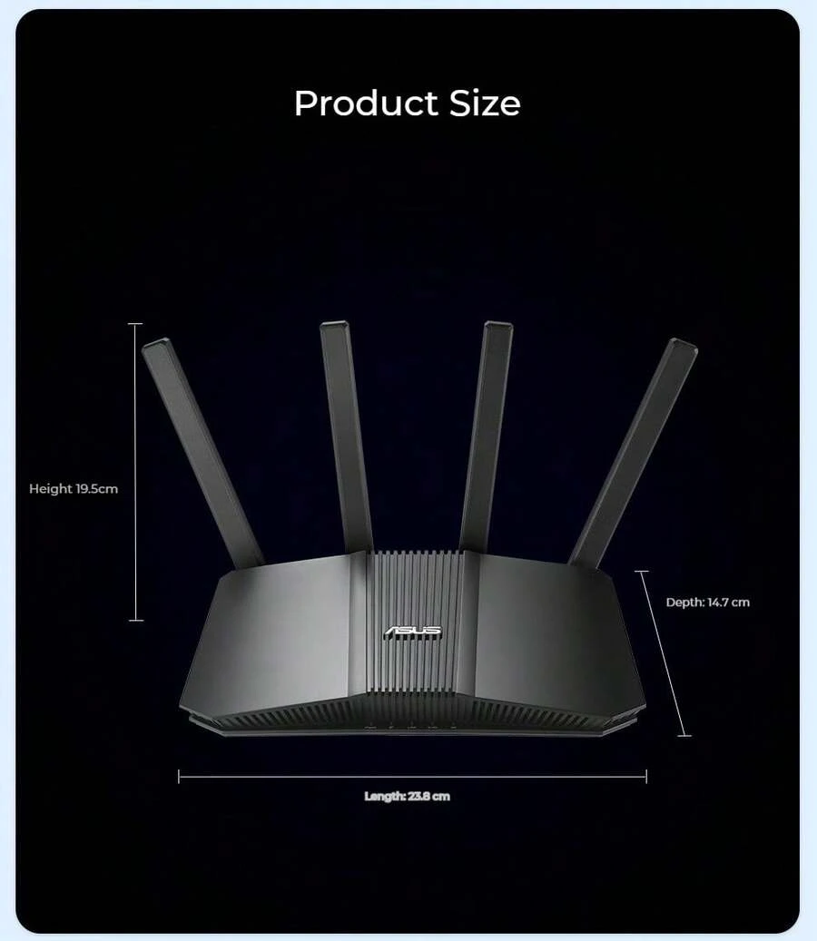 ASUS RT-BE82U WiFi7 Gaming Router, Wireless Home Router With 5 X 2.5G Ports, Ai Router Whole Home WiFi7 Kit, Aimesh Modular, 6500Mbps