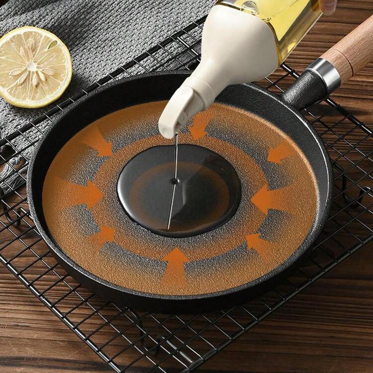 Frying Pan With Wooden Handle, 1 Count Non-Stick Egg Frying Pan, Cooking Pan For Pancake & Pizza, Kitchen Food Cookware For Home Dining Room - Black - View 8