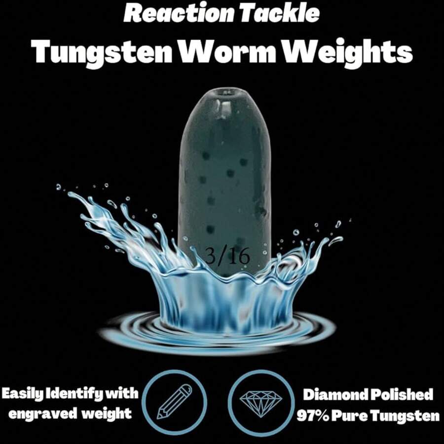 Pesos de Gusano de Tungsteno Reaction Tackle para Pesca de Lubina - Plomos en Forma de Bala para Texas y Carolina Rig - Sandía - Ver 1
