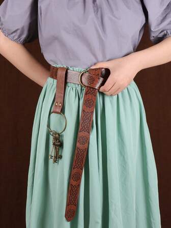 2 Pieces Set Of Dark Magic Potion Water Bottles - Wizard Potion Glass Holder Leather Case - Medieval Retro Viking Belt Artificial Leather Belt Belt With Cork And Leather Loop Holiday And Party Props