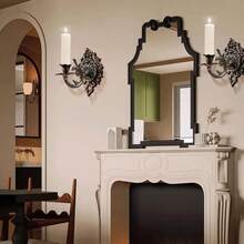 Giá nến treo tường bằng gang, trang trí nhà theo phong cách trang trại châu Âu, làm thủ công, thiết kế huy hiệu, giá nến rỗng - Nhiều màu - Xem 10