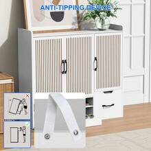 Multi-Functional Shoe Cabinet With Adjustable Shelves, Stool, Retractable Toe-Kick Drawer, Minimalist Shoe Storage Organizer With Sturdy Top Surface For Various Sizes Of Items, White